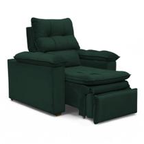 Poltrona do Papai Reclinável Retrátil Bonari Veludo Verde - Loja Sheep