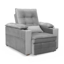 Poltrona do Papai Reclinável Retrátil Thor Linho Cinza - Loja Sheep Poltrona do Papai Reclinável Retrátil Thor Linho Cinza - Loja Sheep