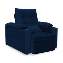Poltrona do Papai Reclinável Retrátil Thor Veludo Azul - Loja Sheep