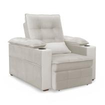 Poltrona do Papai Reclinável Retrátil Thor Veludo Bege - Loja Sheep