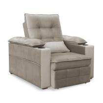 Poltrona do Papai Reclinável Retrátil Thor Veludo Castor - Loja Sheep