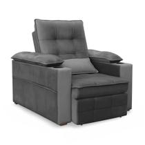 Poltrona do Papai Reclinável Retrátil Thor Veludo Grafite - Loja Sheep