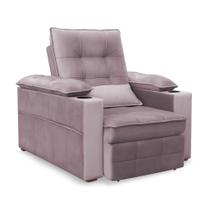 Poltrona do Papai Reclinável Retrátil Thor Veludo Rose - Loja Sheep Poltrona do Papai Reclinável Retrátil Thor Veludo Rose - Loja Sheep
