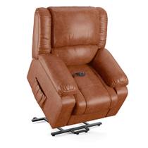 Poltrona do Papai Reclinável Sala de Cinema Barcelona Elevação Lift Elétrico PU Caramelo Brilho G23 Poltrona do Papai Reclinável Sala de Cinema Barcelona Elevação Lift Elétrico PU Caramelo Brilho G23