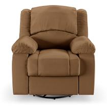 Poltrona do Papai Reclinável Sala de Cinema Barcelona Glider Manual Giratória PU Caramelo G23