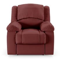 Poltrona do Papai Reclinável Sala de Cinema Barcelona Power Touch USB PU Vermelho G23