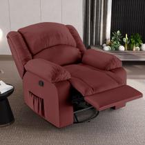 Poltrona do Papai Reclinável Sala de Cinema Madrid Glider Manual Giratória PU Vermelho G23 Poltrona do Papai Reclinável Sala de Cinema Madrid Glider Manual Giratória PU Vermelho G23