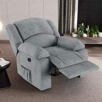 Poltrona do Papai Reclinável Sala de Cinema Madrid Manual Linho Cinza G23 - Gran Belo Poltrona do Papai Reclinável Sala de Cinema Madrid Manual Linho Cinza G23 - Gran Belo