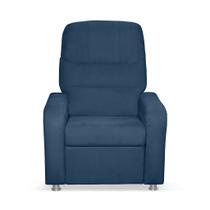 Poltrona do Papai reclinavel Suede Azul Marinho -CASA DA POLTRONA