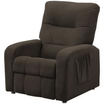 Poltrona do Papai Reclinável Turim Veludo Marrom - JS Móveis