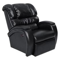 Poltrona Do Papai Reclinável Wall Com Botão Biorne F05 Corano Preto Brilho - Lyam Decor