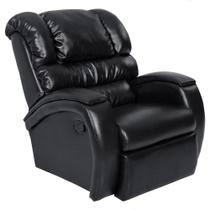 Poltrona do Papai Reclinável Zero Wall com Gatilho Biorne F05 Corano Preto Brilho -Lyam Decor