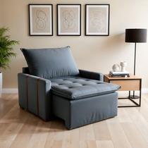 Poltrona do Papai Retrátil e Reclinável Base Madeira Maciça Paris