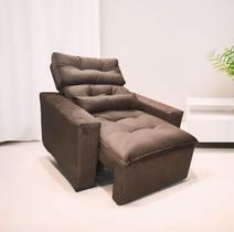 Poltrona do Papai Retrátil e Reclinável em Tecido Suede