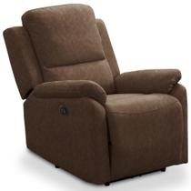 Poltrona do Papai Retrátil Reclinável Lutz F04 material sintético Chocolate - Lyam Decor