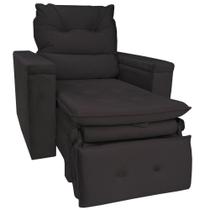 Poltrona Do Papai Retrátil Reclinável Suede Marrom Escuro Conforto - Larbelle