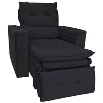 Poltrona do Papai Retrátil Reclinável Veludo Preto Conforto Larbelle