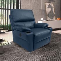 Poltrona do Papai Sala de Cinema Mia Reclinável Retrátil Power Elétrico Base Fixa Couro Azul Marinho Brilho G40 - Gran Belo Poltrona do Papai Sala de Cinema Mia Reclinável Retrátil Power Elétrico Base Fixa Couro Azul Marinho Brilho G40 - Gran Belo