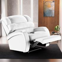 Poltrona do Papai Sala de Cinema Reclinável Kylie Controle Power Elétrico PU Branco G23