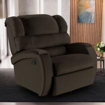 Poltrona do Papai Sala de Cinema Reclinável Kylie Glider Manual Giratória Massagem USB PU Marrom G23
