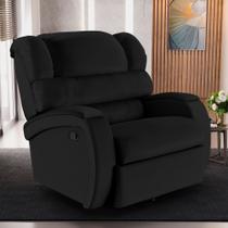 Poltrona do Papai Sala de Cinema Reclinável Kylie Glider Manual Giratória Massagem USB PU Preto G23