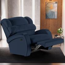 Poltrona do Papai Sala de Cinema Reclinável Kylie Manual PU Azul G23