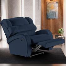 Poltrona do Papai Sala de Cinema Reclinável Kylie Power Elétrica Massagem USB PU Azul G23