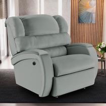 Poltrona do Papai Sala de Cinema Reclinável Kylie Power Elétrica Massagem USB PU Cinza G23 Poltrona do Papai Sala de Cinema Reclinável Kylie Power Elétrica Massagem USB PU Cinza G23