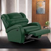 Poltrona do Papai Sala de Cinema Reclinável Kylie Power Elétrica Massagem USB PU Verde Musgo G23