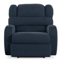 Poltrona do Papai Sala de Cinema Reclinável Manchester Power Elétrica Massagem USB Veludo Azul G23