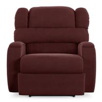 Poltrona do Papai Sala de Cinema Reclinável Manchester Power Elétrica Massagem USB Veludo Vinho G23