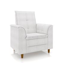 Poltrona do Papai/Vovô/Mamãe Sala de Estar Kate Pés Palito Bouclê Off White - New Belle