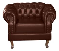 Poltrona Duque Chest Courano Marrom Café Poltrona Duque Chest Courano Marrom Café