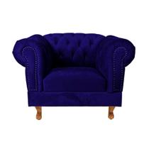 Poltrona Duque Chesterfield Capitonê - Suede Azul Marinho Poltrona Duque Chesterfield Capitonê - Suede Azul Marinho