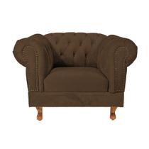 Poltrona Duque Chesterfield Capitone Suede Marrom Decorativa / Sala, Tv, Estar, Recepção Poltrona Duque Chesterfield Capitone Suede Marrom Decorativa / Sala, Tv, Estar, Recepção