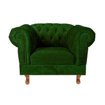 Poltrona Duque Chesterfield Capitonê - Suede Verde Bandeira Poltrona Duque Chesterfield Capitonê - Suede Verde Bandeira