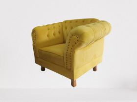 Poltrona duque suede amarelo ouro