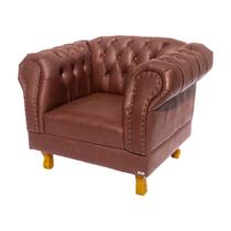 Poltrona Duquesa Chesterfield Classico Capitonê C. Ecológico Marrom Poltrona Duquesa Chesterfield Classico Capitonê C. Ecológico Marrom