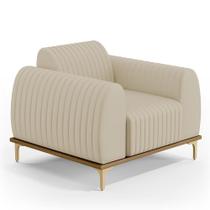 Poltrona E Pés Metalizado D'Ouro Molino D02 Corano Bege C-26