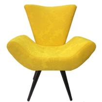 Poltrona e Puff Elegance Pé Palito 13 Amarelo