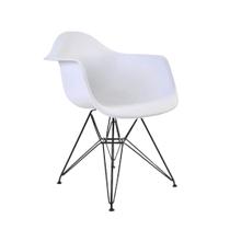 Poltrona Eames Eiffel Branca com Braço Daw de Ferro Preto Poltrona Eames Eiffel Branca com Braço Daw de Ferro Preto