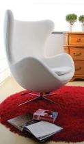Poltrona Egg Arne Jacobsen Branca Base Aluminio Relax Com Trava - 100% Nacional