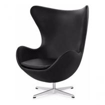Poltrona Egg Arne Jacobsen Preta Relax Com Trava