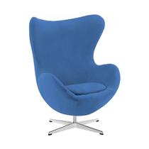 Poltrona Egg sem Puff Base Alumínio em Sued Azul Poltrona Egg sem Puff Base Alumínio em Sued Azul