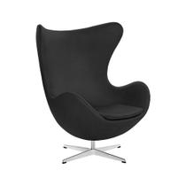 Poltrona Egg sem Puff Base Alumínio Preto