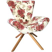 Poltrona Elegance Base Giratória Ferro e Madeira Imperial Rosas Impermeável Poltrona Elegance Base Giratória Ferro e Madeira Imperial Rosas Impermeável