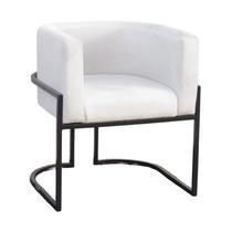 Poltrona Elegance Pé Preto Assento Off White 72x68x63cm