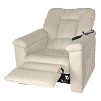 Poltrona Elétrica Reclinável Império material sintético Bege