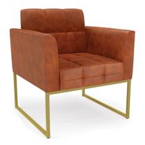 Poltrona Elisa Corano Nozes Base Metálica Industrial Dourado D03 - D'Rossi