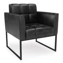 Poltrona Elisa Corano Preto Base Metálica Industrial Preto D03 - D'Rossi